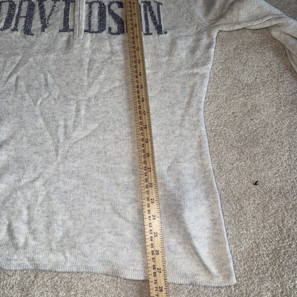 Harley Davidson Sweater Womens 2XL Wool Blend Sparkle Logo Quarter Zip Gray - Picture 10 of 10